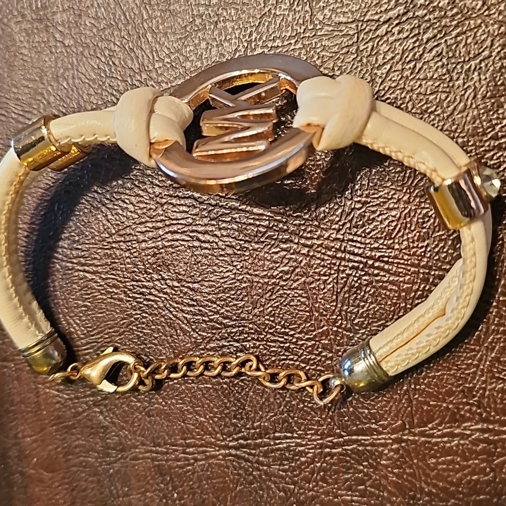 Michael Kors Gold and Cream MK Bracelet - Picture 3 of 4